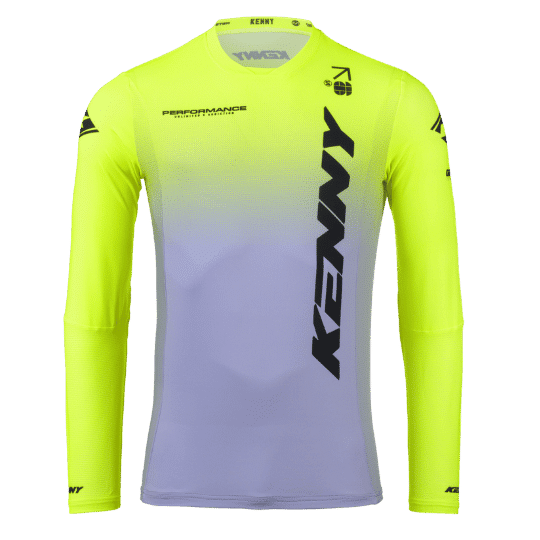 Maillot Kenny de moto Performance Gradient Jaune Fluo et Grise