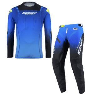 Tenue de moto complète kenny racing bleu et noire 2025