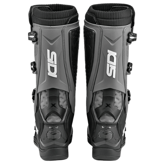 Arrière bottes de moto sidi grise et noire