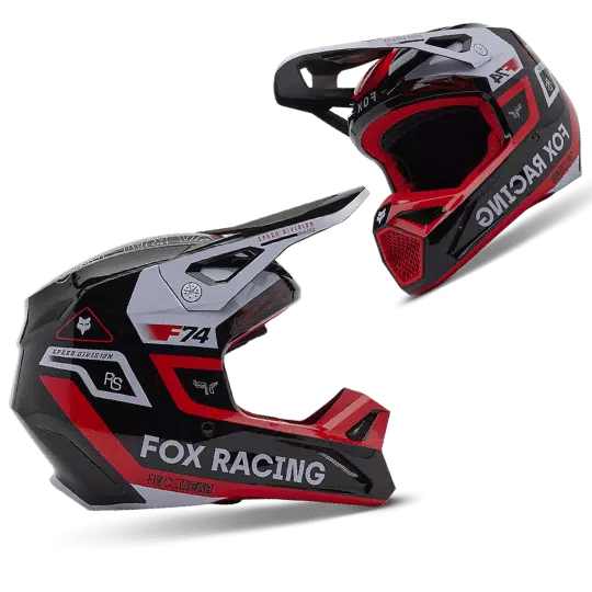 Casco FOX V1 Race Spec Fluorescent Red