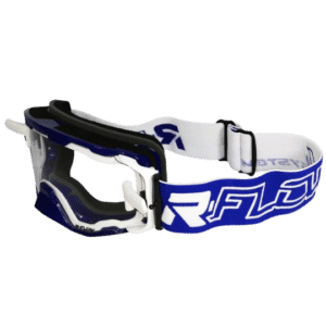 Masque de moto R-Flow Bleu et blanc