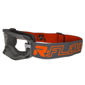 Masque de moto orange et gris R-flow