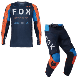 Tenue de motocroos fox racing bleu et orange