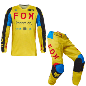 Tenue de motocross fox jaune et bleu