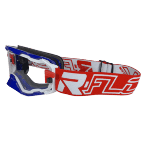 Masque de moto R-flow bleu et rouge enduro extreme