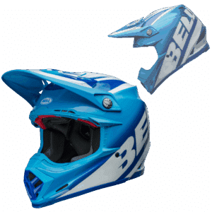 Casque BELL Moto-9S Flex - Rail Gloss Blue/White