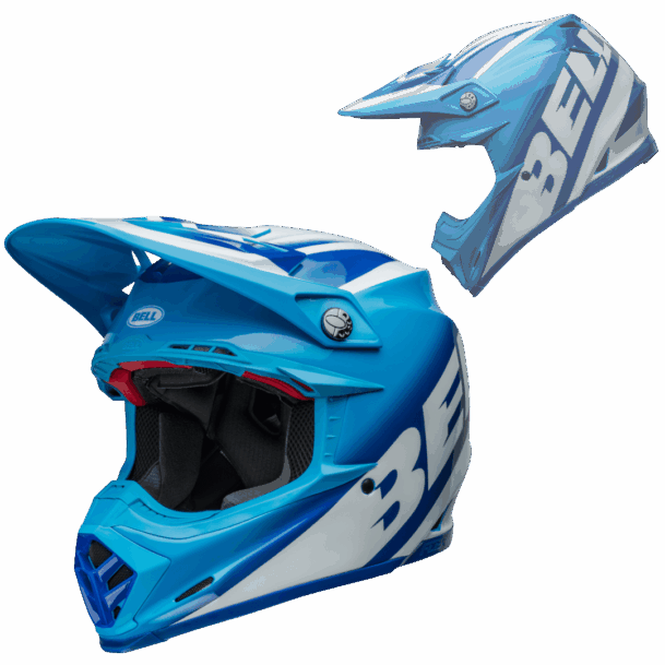 Casque BELL Moto-9S Flex - Rail Gloss Blue/White