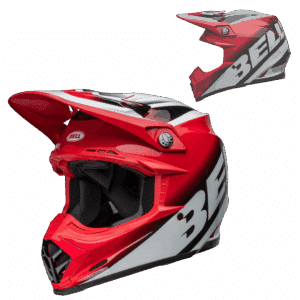 Casque moto BELL Moto 9S rouge et blanc