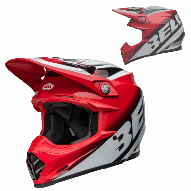 Casque moto BELL Moto 9S rouge et blanc