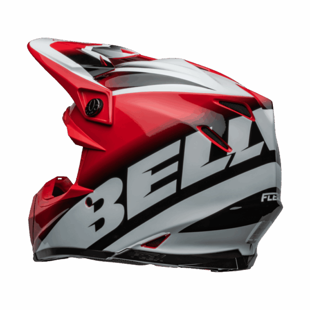 arrière Casque BELL Moto 9S Flex Rail Gloss Red:White