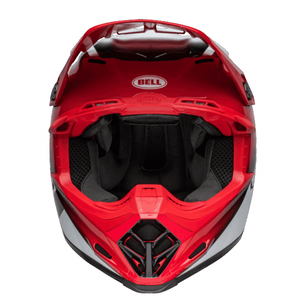 face avant du casque bell moto 9s rouge
