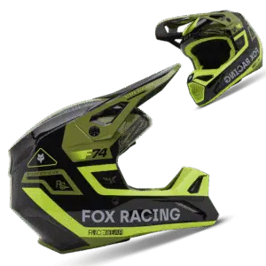 casque motocross fox V1 jaune et noir