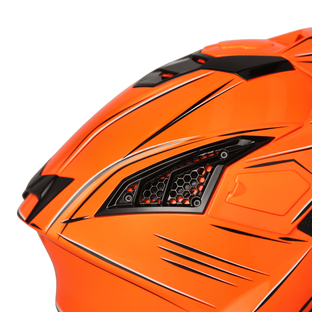 Casque Motocross Acerbis AIRSTRIKE-X – Orange Fluo & Noir – Norme ECE 22.06 – Image 4