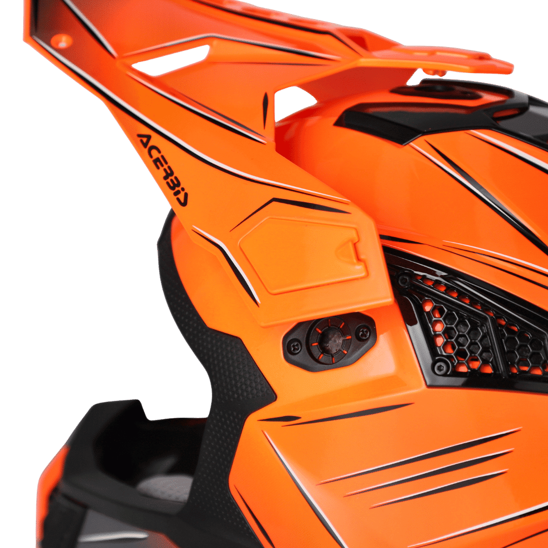 Casque Motocross Acerbis AIRSTRIKE-X – Orange Fluo & Noir – Norme ECE 22.06 – Image 3