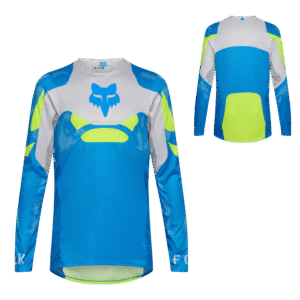 Maillot Fox Racing Flexair Tactile 2026 – Respirabilité & Performance – Bleu / Gris